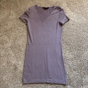 Purple V-Neck Short Sleeve Dress